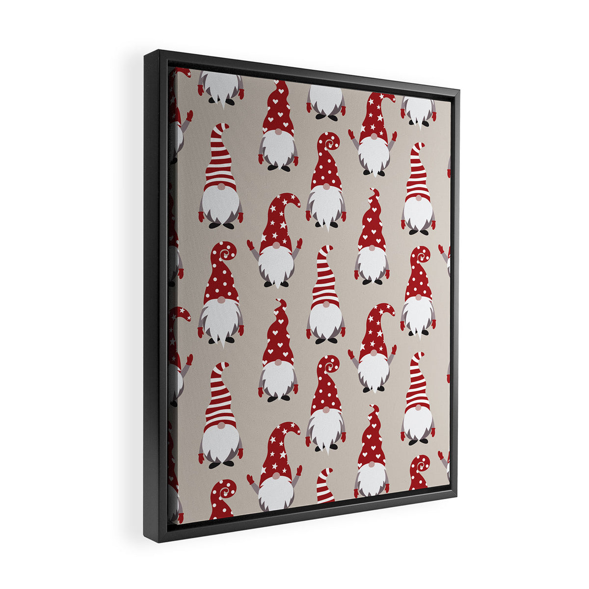 Christmas Gnomes Polka Pattern Framed Canvas Print Gallery Image 2