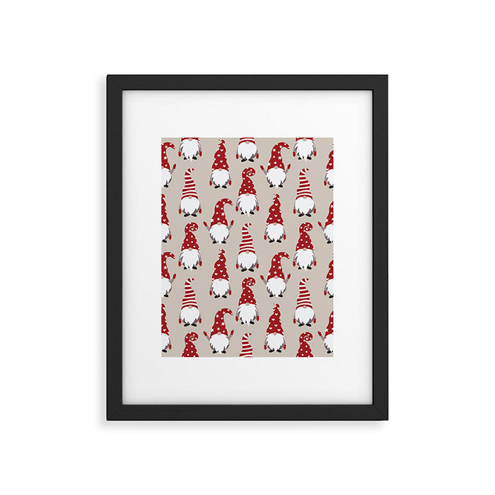 Christmas Gnomes Polka Pattern Framed Art Print Gallery Image 1