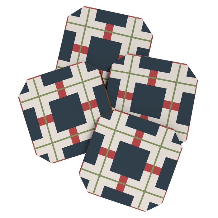 Classic Holiday Plaid Pattern Coaster Gallery Image 1