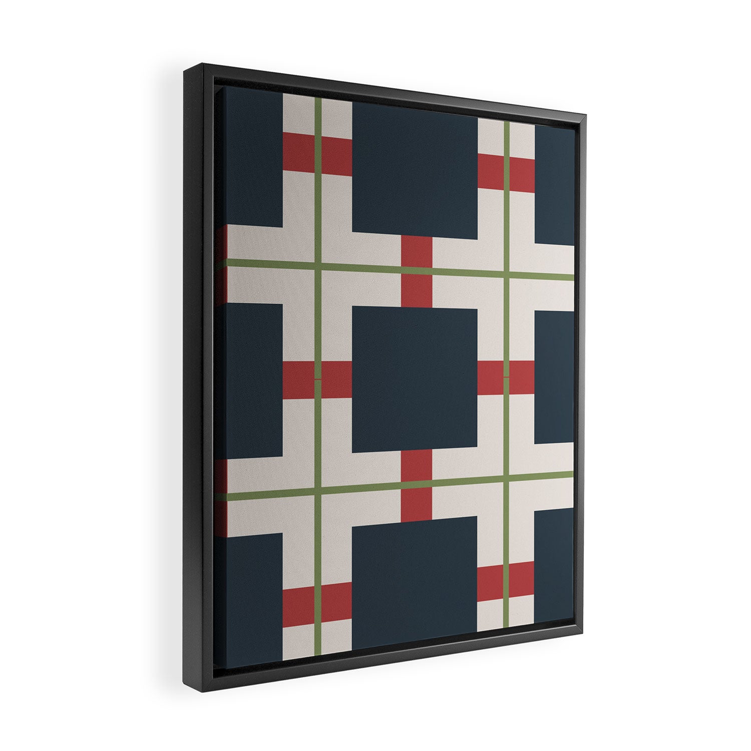 Classic Holiday Plaid Pattern Framed Canvas Print Gallery Image 2