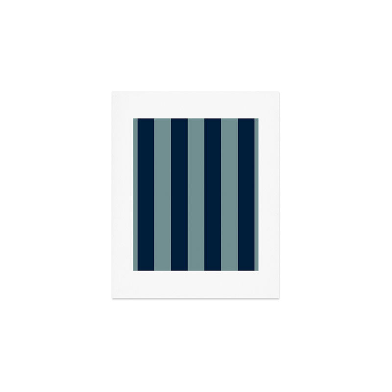 Classic Indigo Blue Cove Stripe Art Print Gallery Image 1