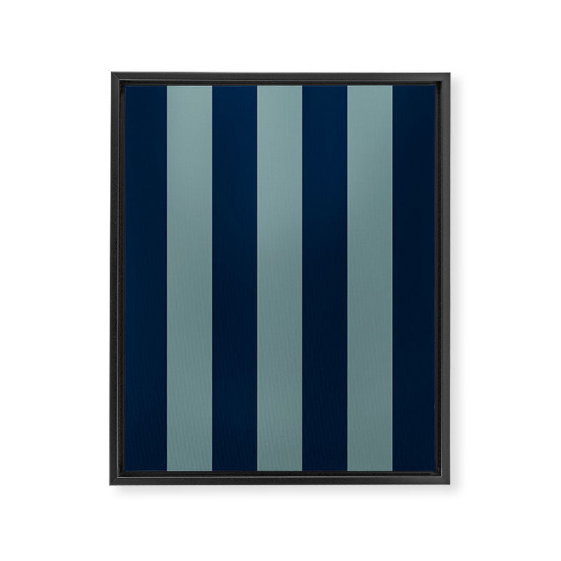 Classic Indigo Blue Cove Stripe Framed Canvas Print Gallery Image 8