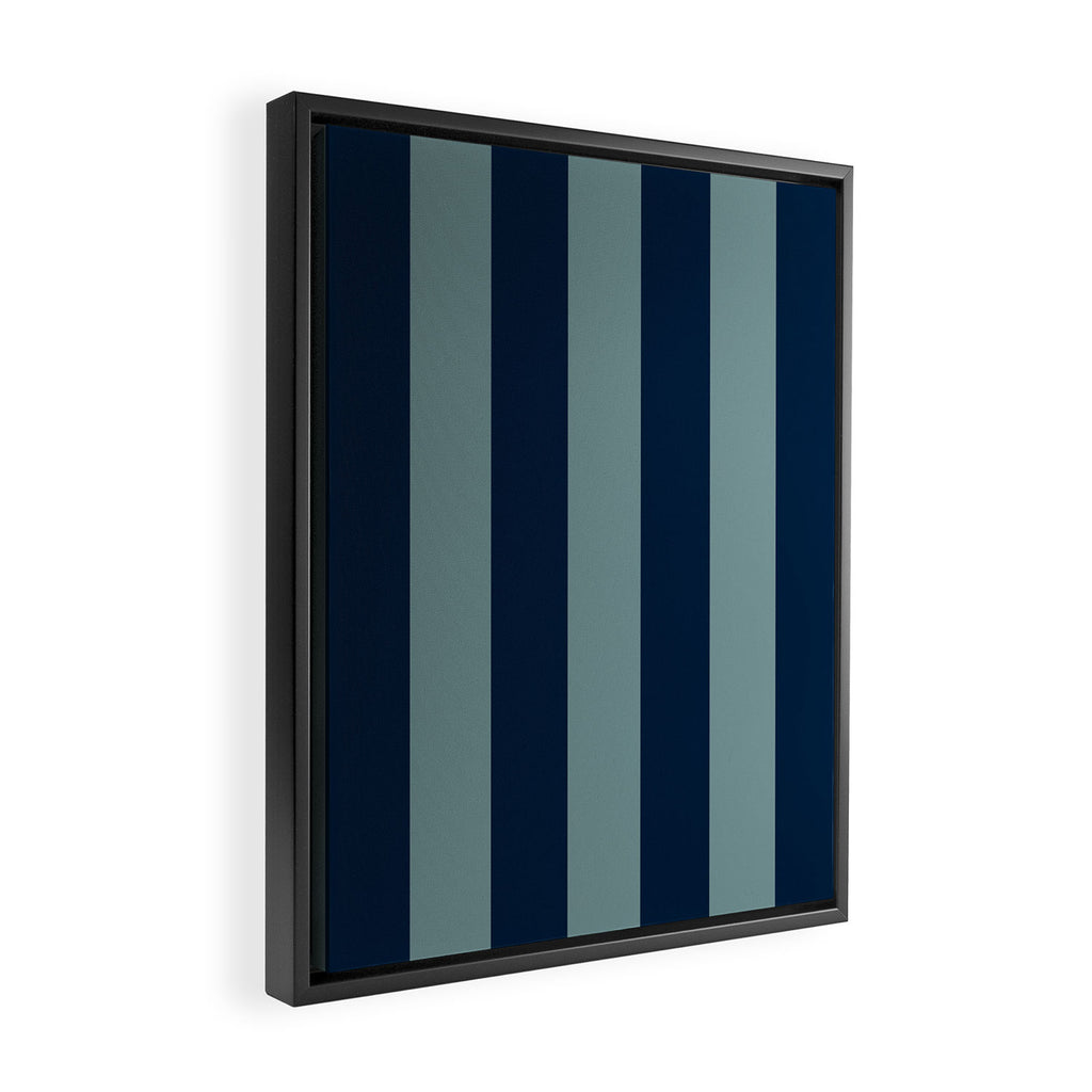 Classic Indigo Blue Cove Stripe Framed Canvas Print Gallery Image 2