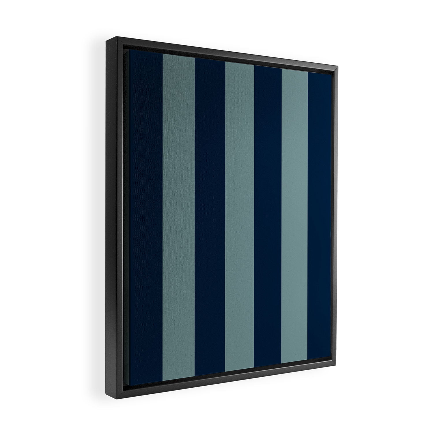 Classic Indigo Blue Cove Stripe Framed Canvas Print Gallery Image 2