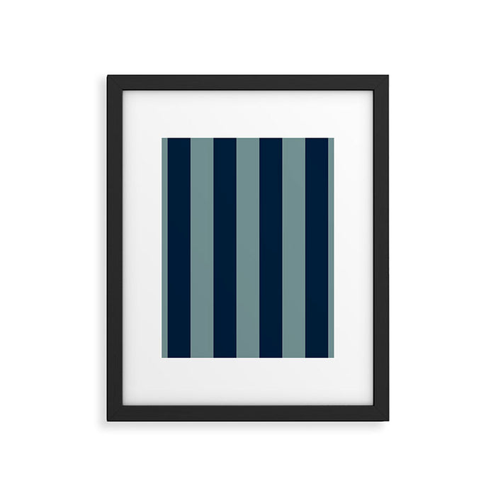 Classic Indigo Blue Cove Stripe Framed Art Print Gallery Image 1