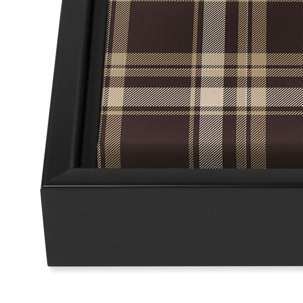 Classic Neutral Plaid Pattern Framed Canvas Print Gallery Image 3