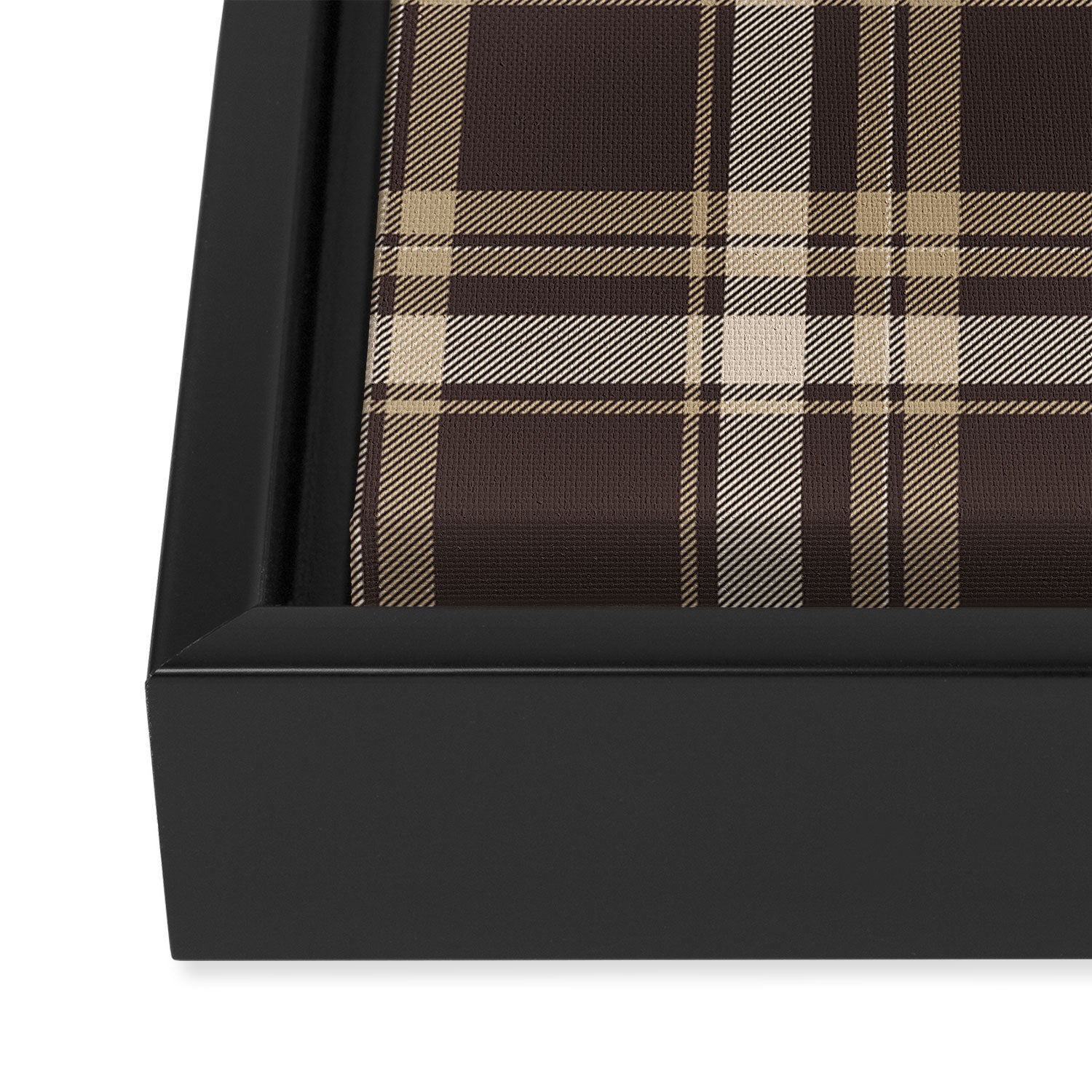 Classic Neutral Plaid Pattern Framed Canvas Print Gallery Image 3