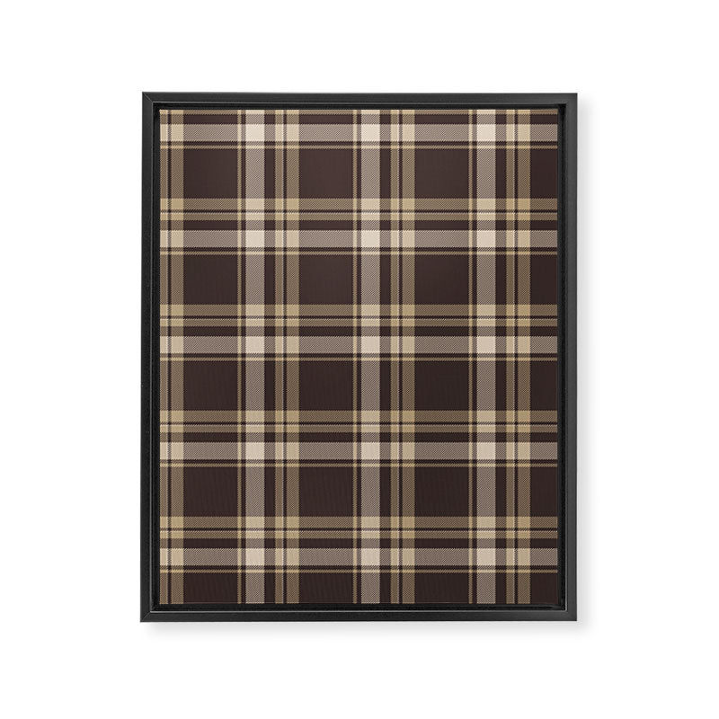 Classic Neutral Plaid Pattern Framed Canvas Print Gallery Image 8