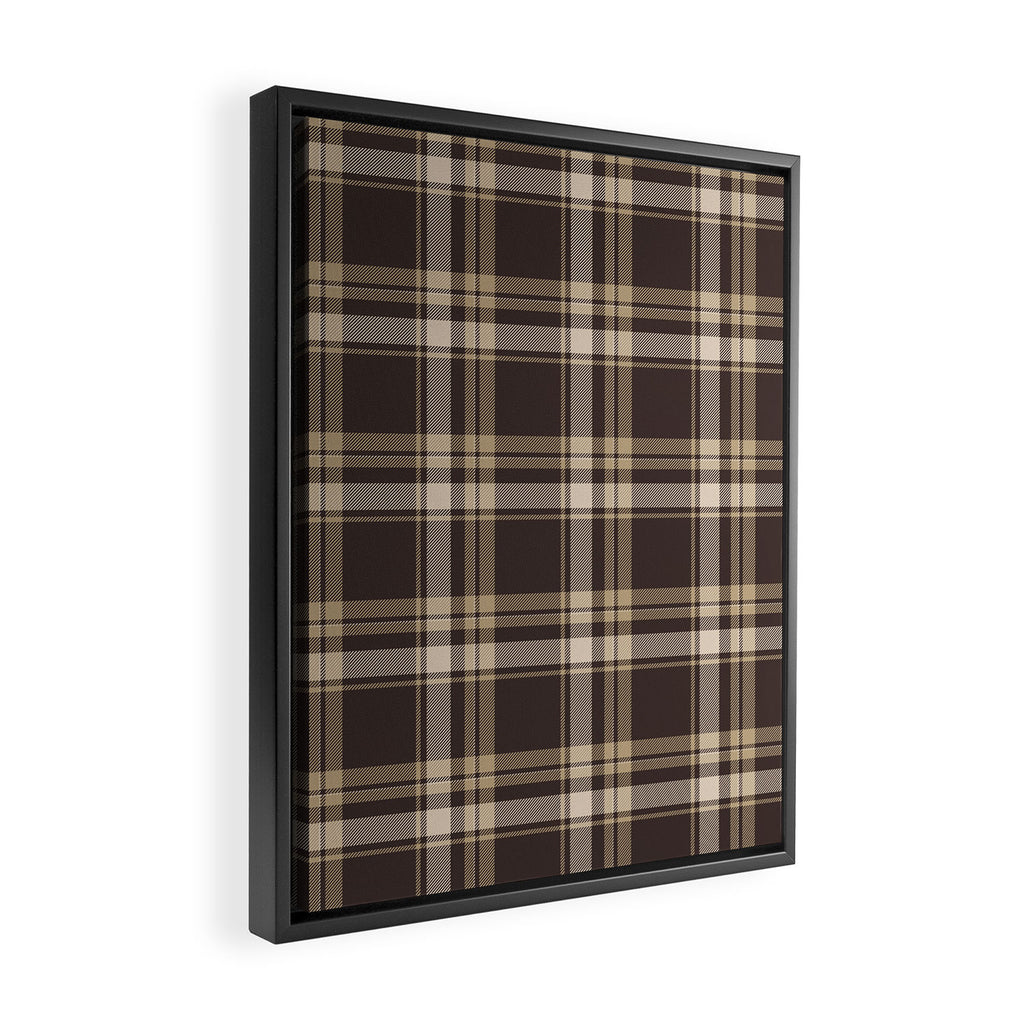 Classic Neutral Plaid Pattern Framed Canvas Print Gallery Image 2