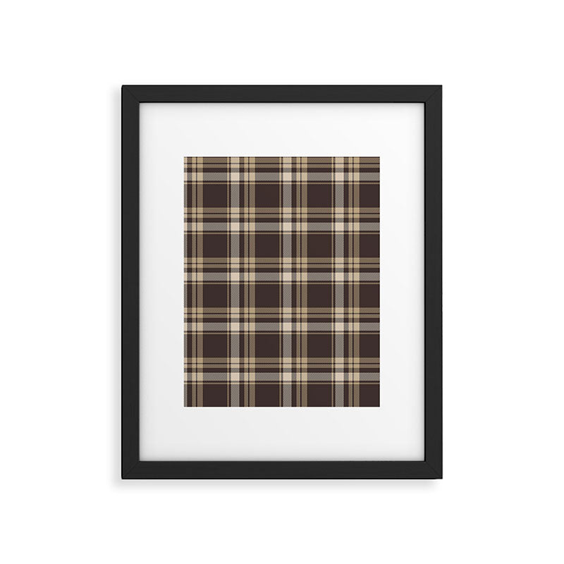 Classic Neutral Plaid Pattern Framed Art Print Gallery Image 6