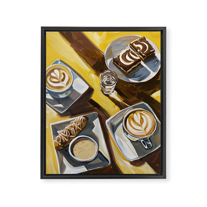 Coffee, Sweets and Sunlight Framed Canvas Print Gallery Image 1