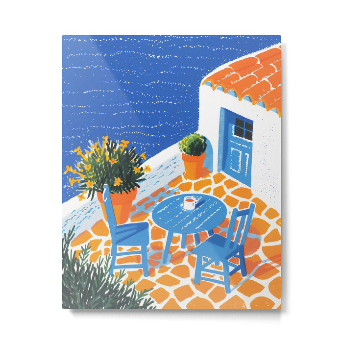 Coffee with a view Metal Print Gallery Image 1