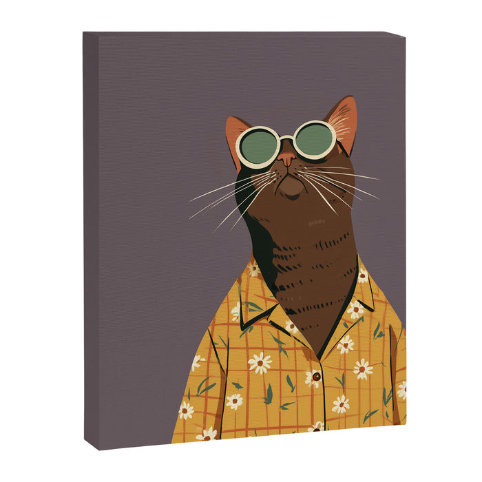 Cool Cat in Summer Shirt Canvas Print Gallery Image 1