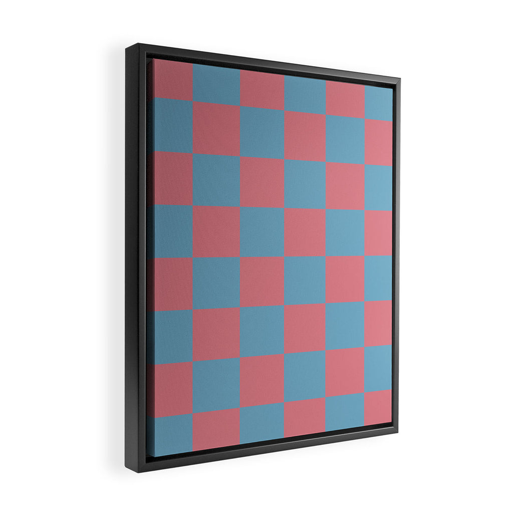 Cool Eclectic Revival Checks Framed Canvas Print Gallery Image 2