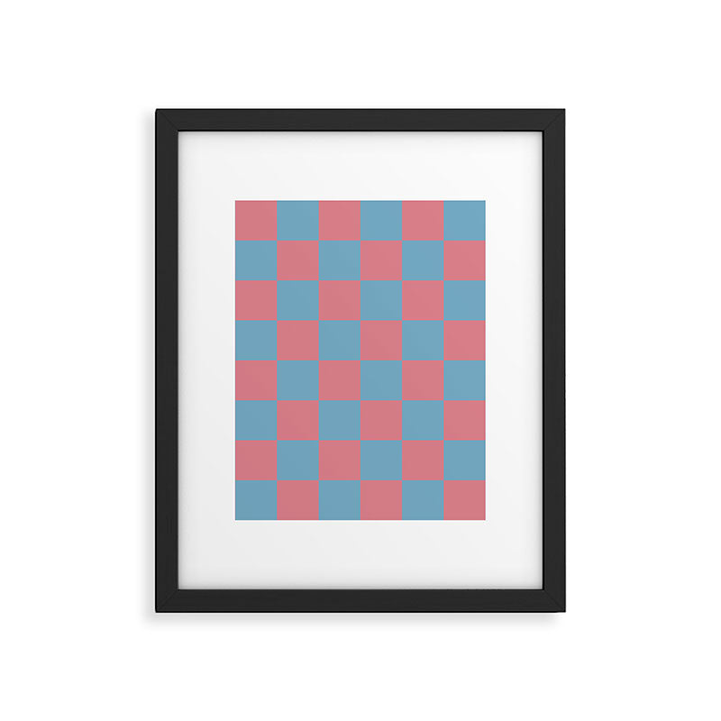 Cool Eclectic Revival Checks Framed Art Print Gallery Image 6