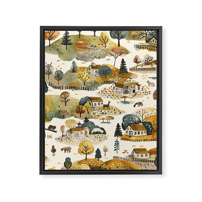 Cozy Heirloom Countryside Charm Framed Canvas Print Gallery Image 1