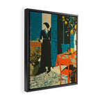 Cozy Morning on the Terrace Framed Canvas Print Gallery Image 2