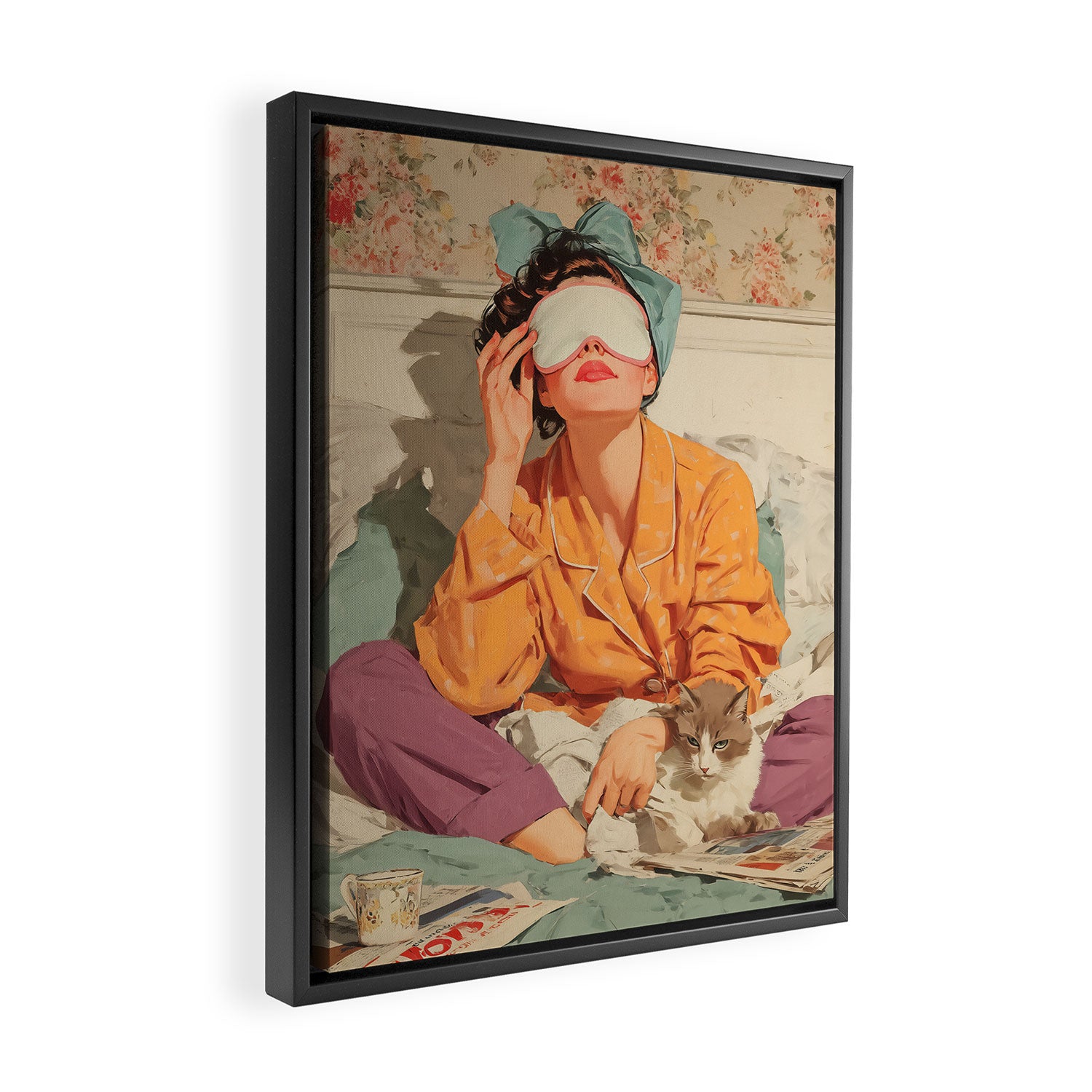 Cozy Morning Rituals Reimagined Framed Canvas Print Gallery Image 2