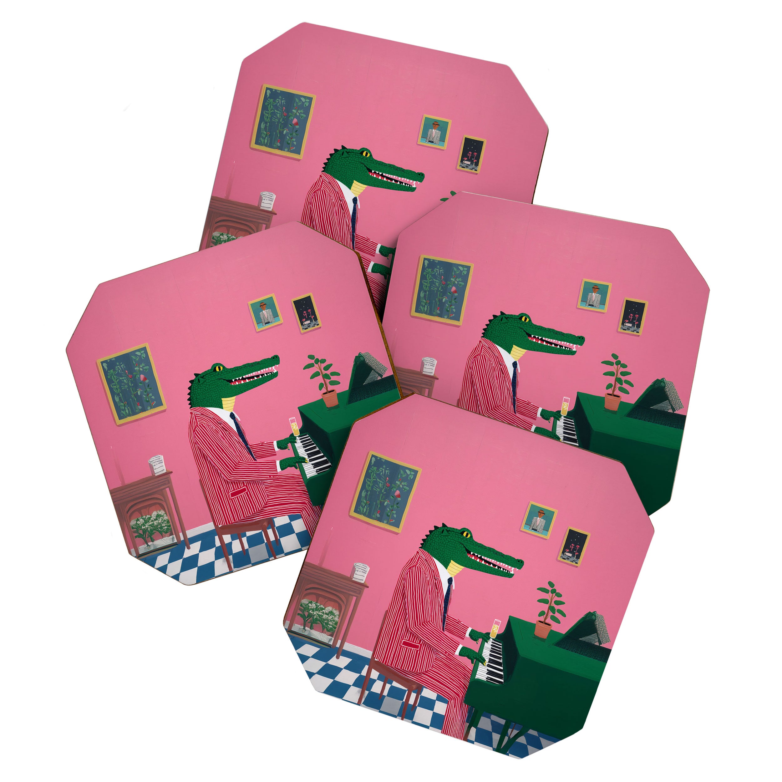 Crocodile Jazz Lounge Vibes Coaster Gallery Image 1
