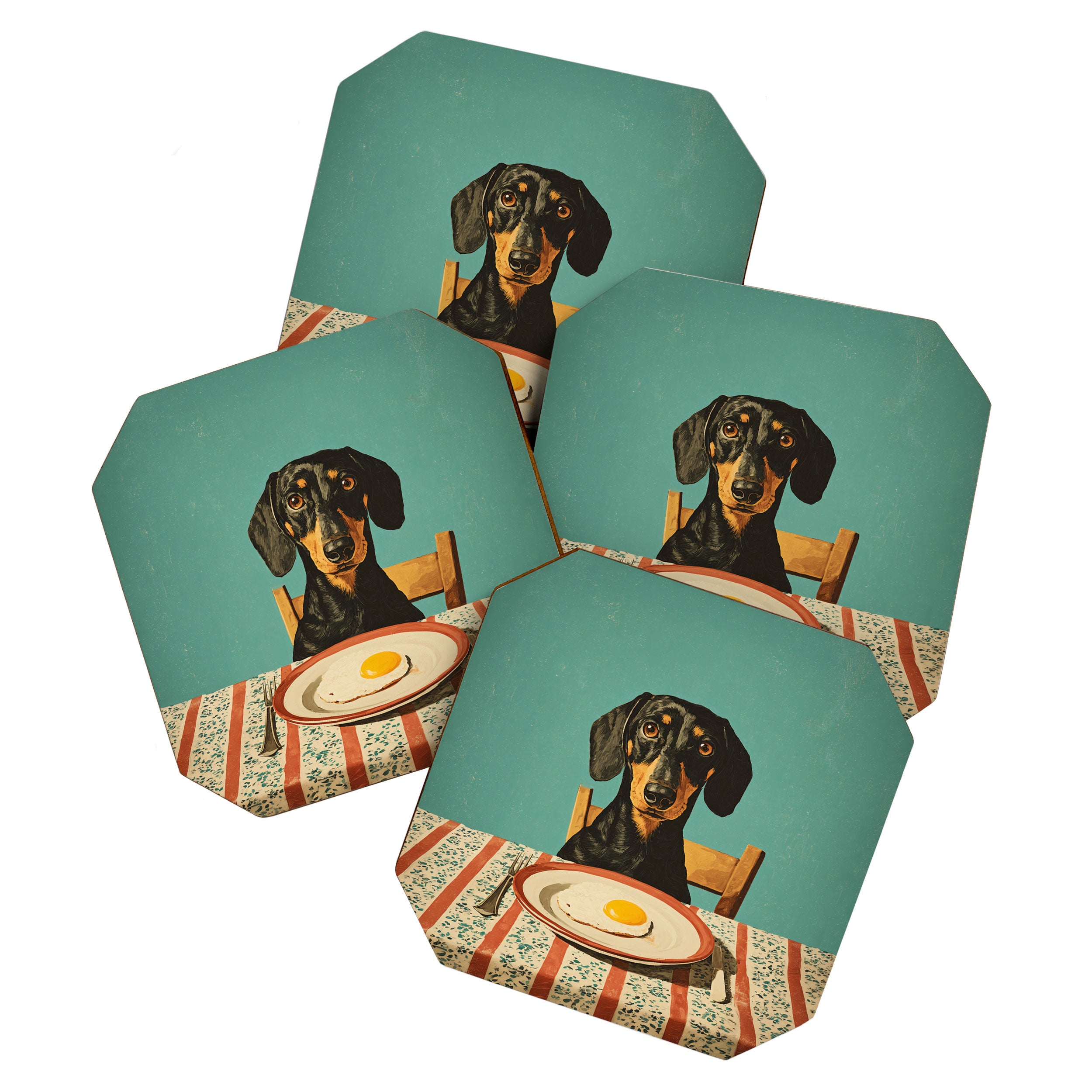 Dachshund Waiting For Breakfast Coaster Gallery Image 1