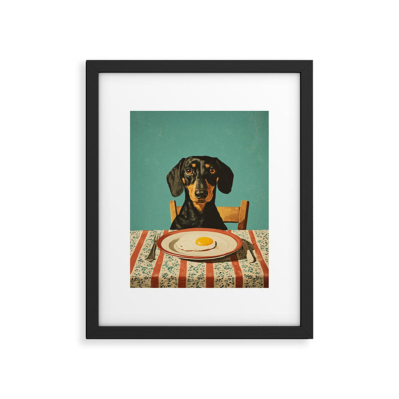 Dachshund Waiting For Breakfast Framed Art Print Gallery Image 5
