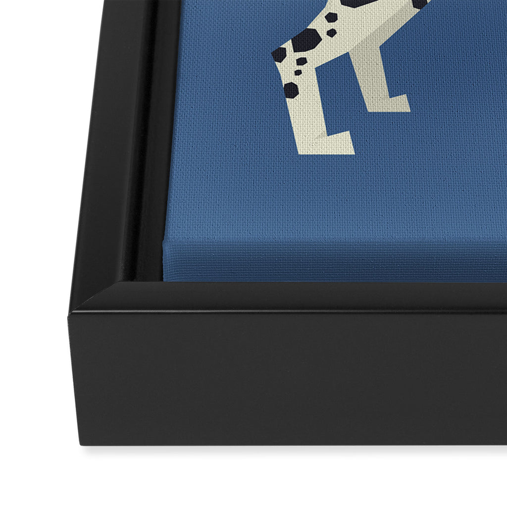 Dalmatian On Blue Framed Canvas Print Gallery Image 3