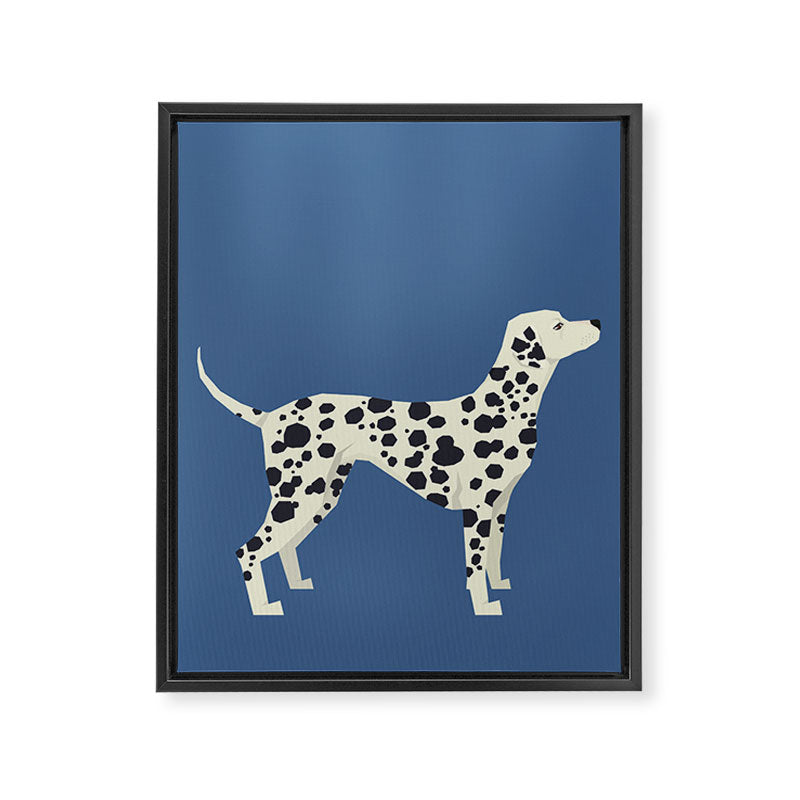 Dalmatian On Blue Framed Canvas Print Gallery Image 8