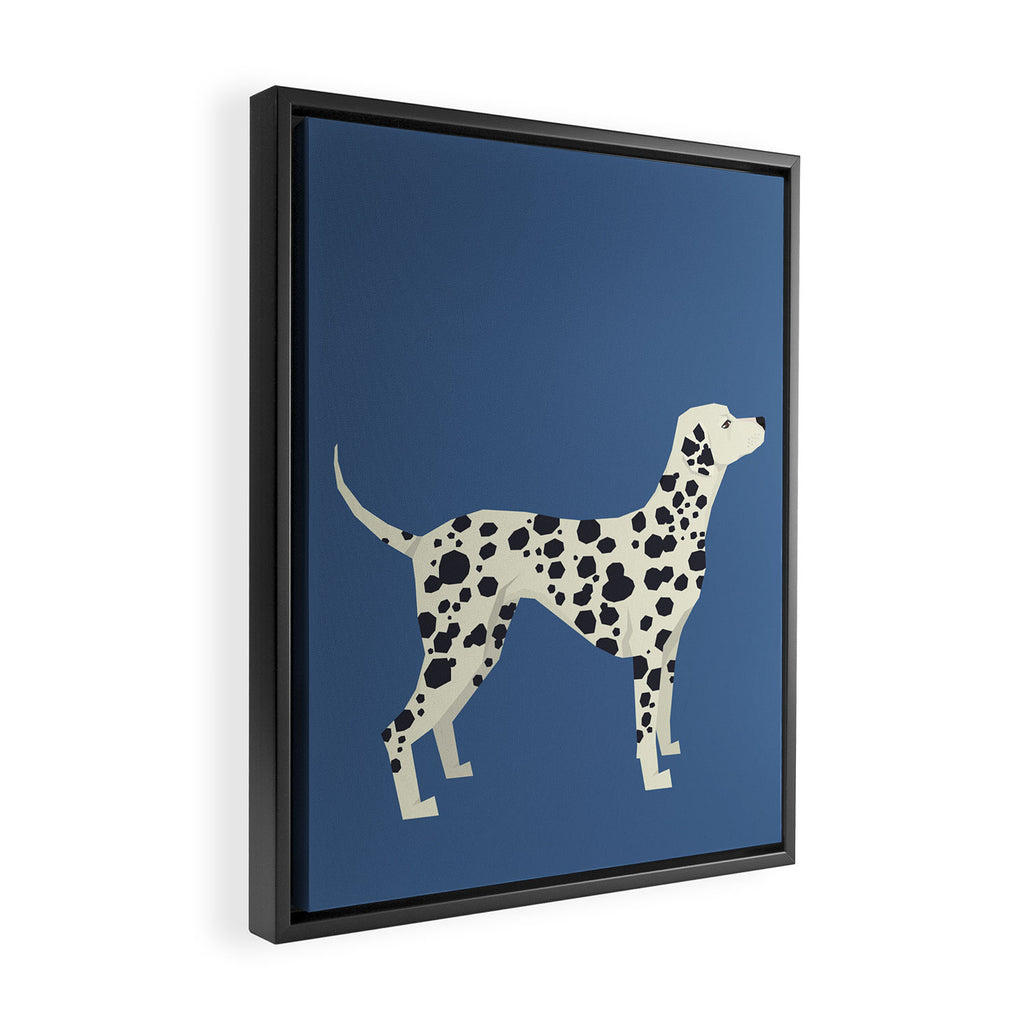 Dalmatian On Blue Framed Canvas Print Gallery Image 2