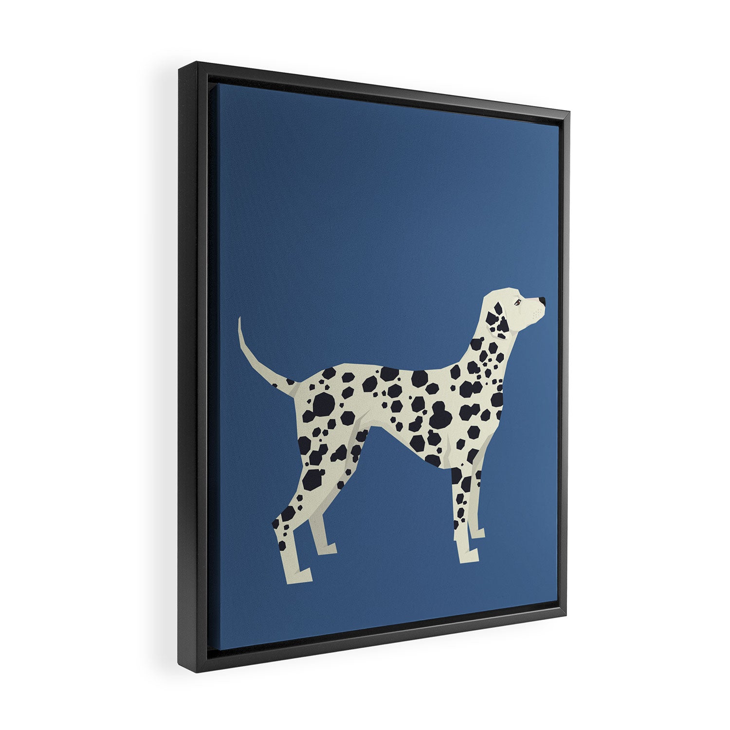 Dalmatian On Blue Framed Canvas Print Gallery Image 2
