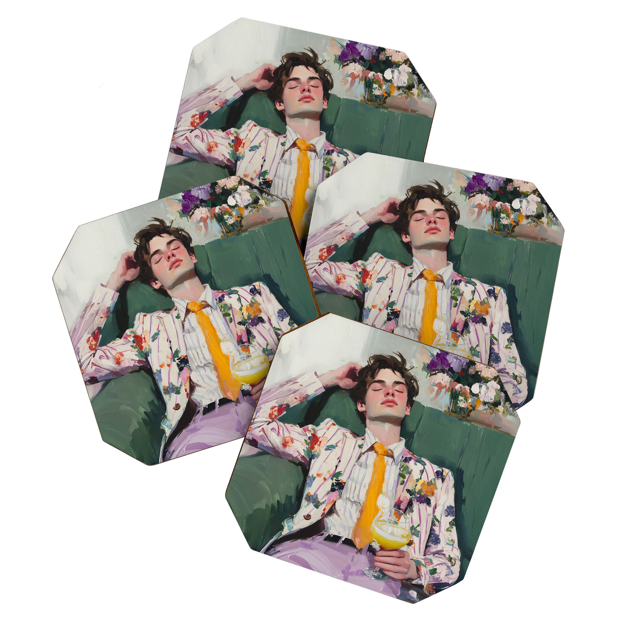 Dreaming in Floral Silence Coaster Gallery Image 1
