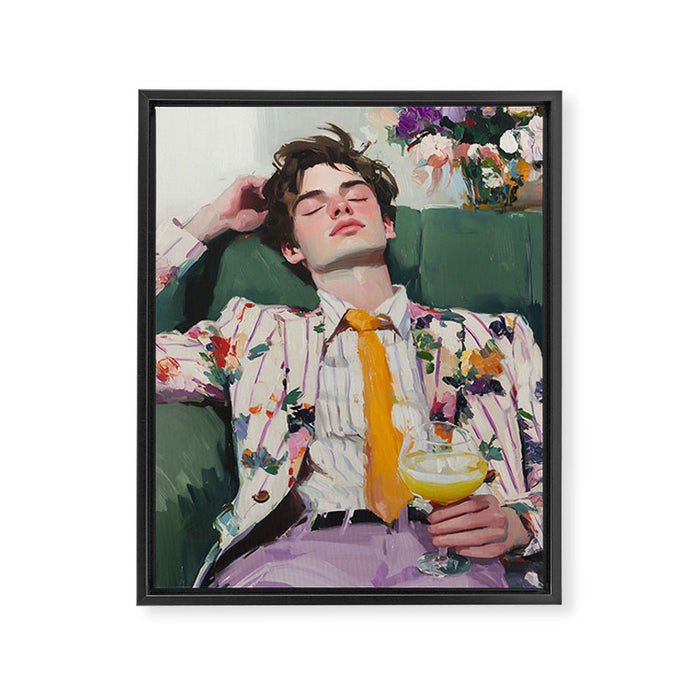 Dreaming in Floral Silence Framed Canvas Print Gallery Image 1