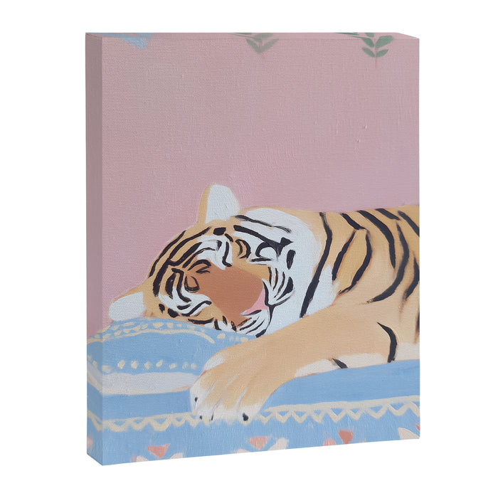 Dreaming Tiger Botanical Bliss Canvas Print Gallery Image 1