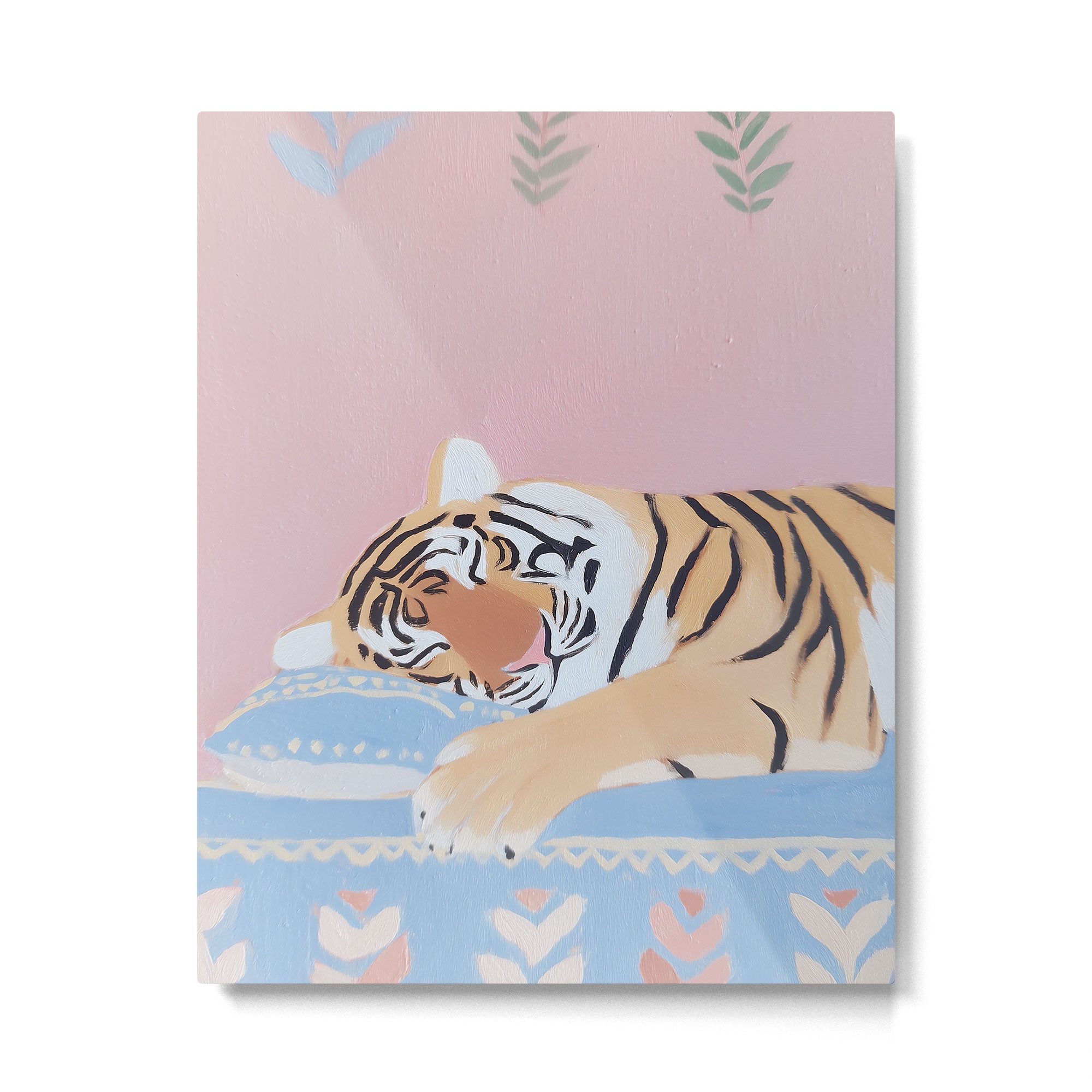 Dreaming Tiger Botanical Bliss Metal Print Gallery Image 4