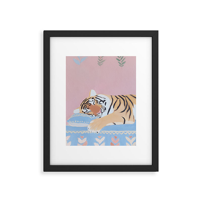 Dreaming Tiger Botanical Bliss Framed Art Print Gallery Image 5