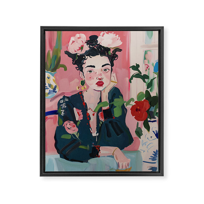 Dreamy Muse in Bloom  Framed Canvas Print Gallery Image 1