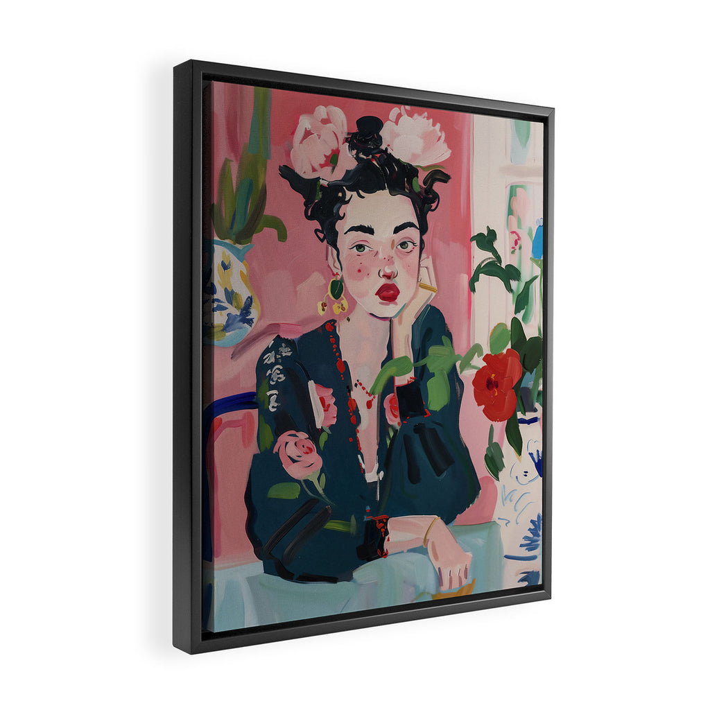 Dreamy Muse in Bloom  Framed Canvas Print Gallery Image 2