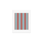 Dusty Pink Greyish Blue Stripe Art Print Gallery Image 1