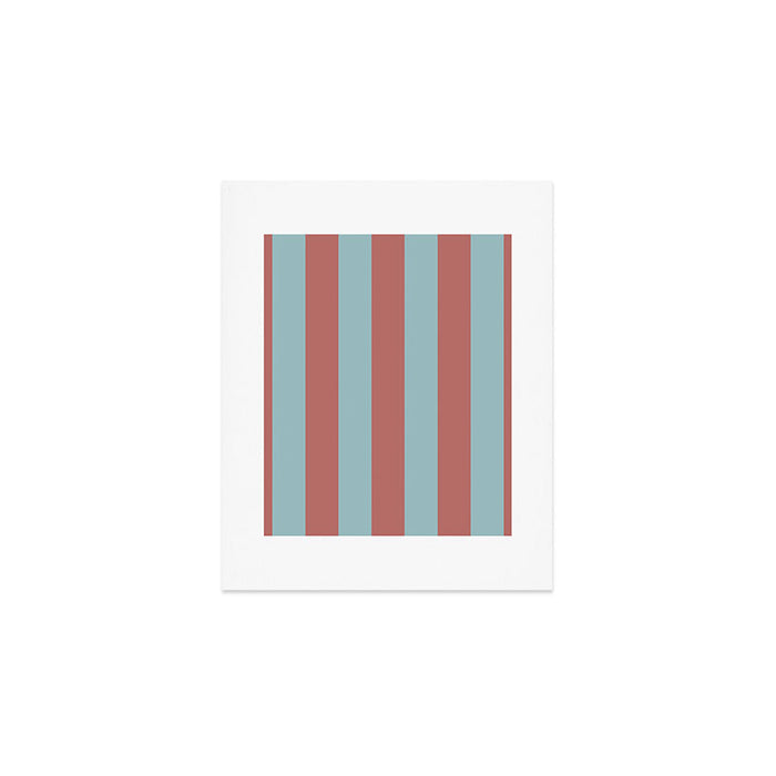 Dusty Pink Greyish Blue Stripe Art Print Gallery Image 1