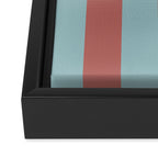 Dusty Pink Greyish Blue Stripe Framed Canvas Print Gallery Image 3