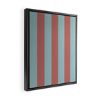Dusty Pink Greyish Blue Stripe Framed Canvas Print Gallery Image 2
