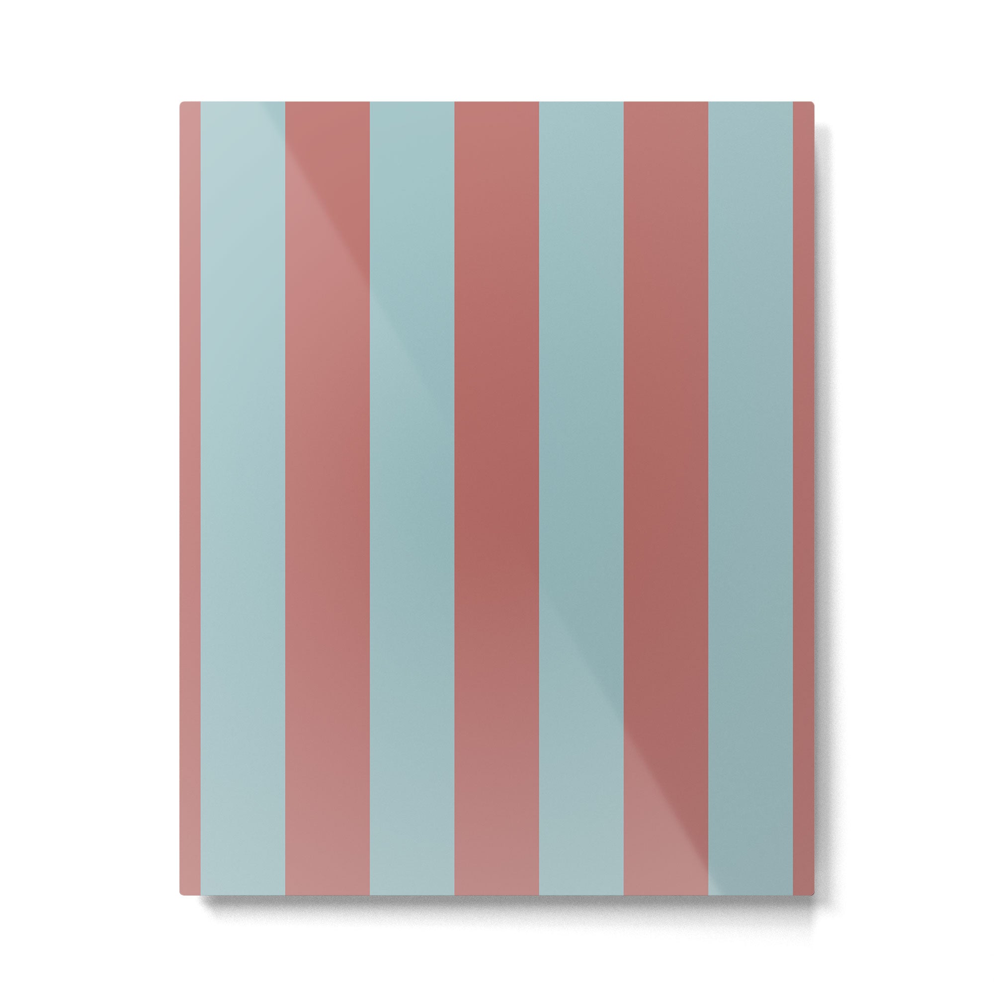 Dusty Pink Greyish Blue Stripe Metal Print Gallery Image 6