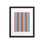 Dusty Pink Greyish Blue Stripe Framed Art Print Gallery Image 6