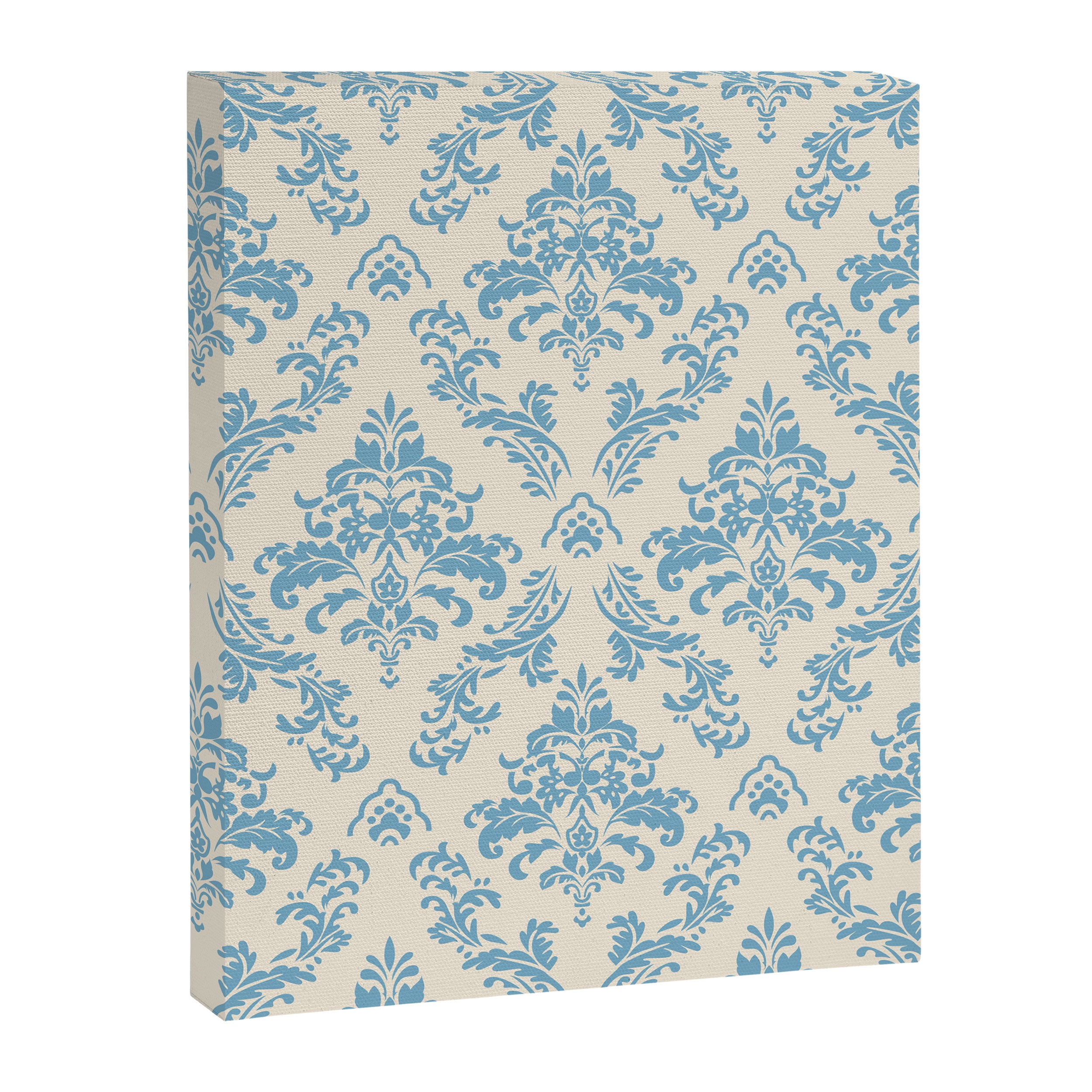 Elegant Air Blue Damask Pattern Canvas Print Gallery Image 8