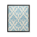 Elegant Air Blue Damask Pattern Framed Canvas Print Gallery Image 8