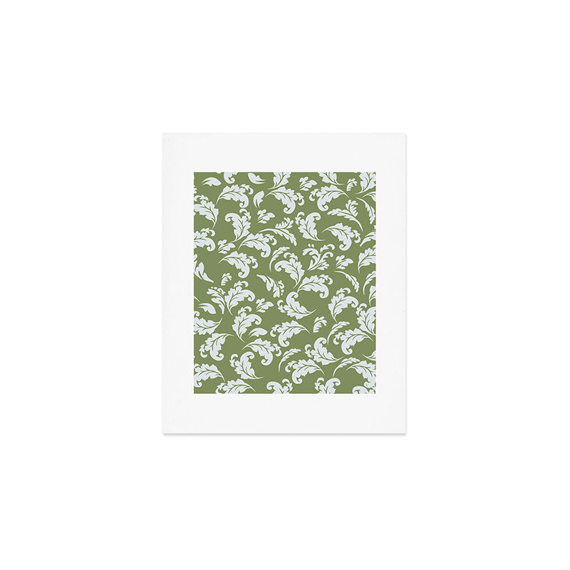 Elegant Epsom and Bit Of Blue Leaves Art Print Gallery Image 1