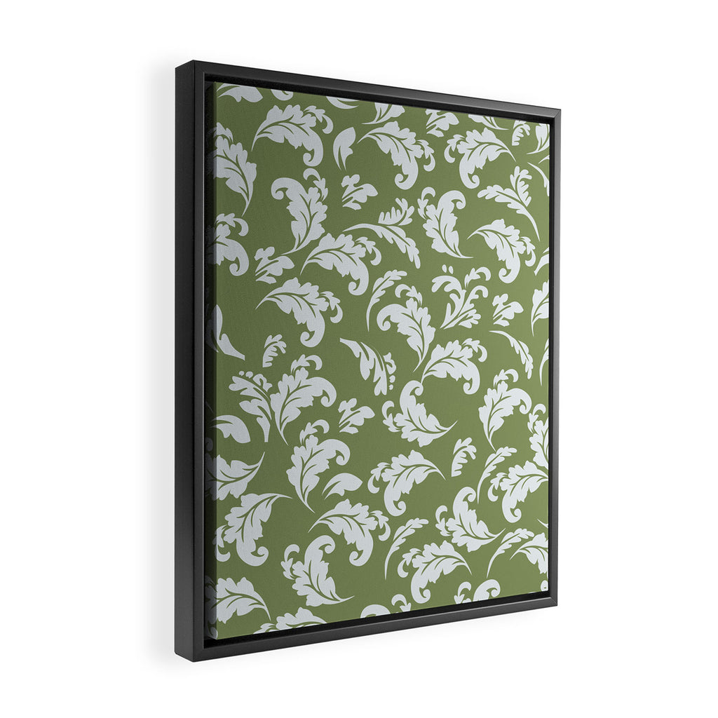 Elegant Epsom and Bit Of Blue Leaves Framed Canvas Print Gallery Image 2