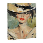 Elegant Lady in Wide Hat Canvas Print Gallery Image 6