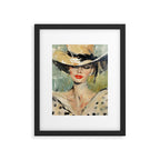 Elegant Lady in Wide Hat Framed Art Print Gallery Image 5