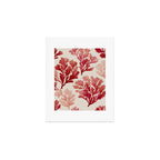 Elegant Red Coral Pattern Art Print Gallery Image 1
