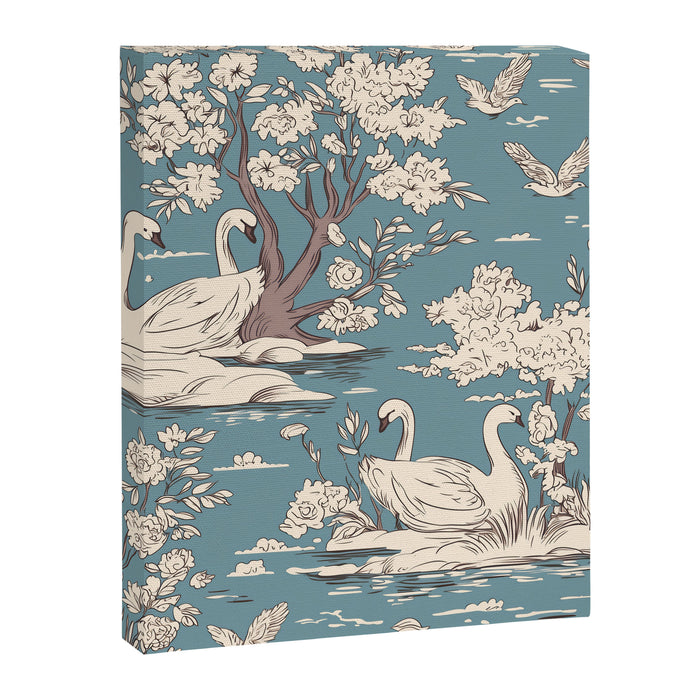 Elegant Swans in Bloom Canvas Print Gallery Image 1